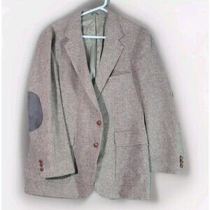 Vintage Levis Strauss Wool Tweed Blazer Lg Sports Coat Elbow Patches Herringbone